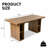 70.8" Rectangular Oak Grain MDF Dining Table, Heavy Duty Dining Table with Open Side Storage Shelves for Dining Room, Kitchen & Living Room