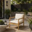 Fauteuil d'extérieur en bois d'acacia, ensemble de 2, fauteuil club de patio avec coussins, teck clair