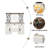43.3" Farmhouse Makeup Vanity Desk With Lighted Mirror, Vanity Table Set With Storage Stool And Charging Station