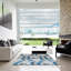Tapis gris/bleu à motifs-1931420155