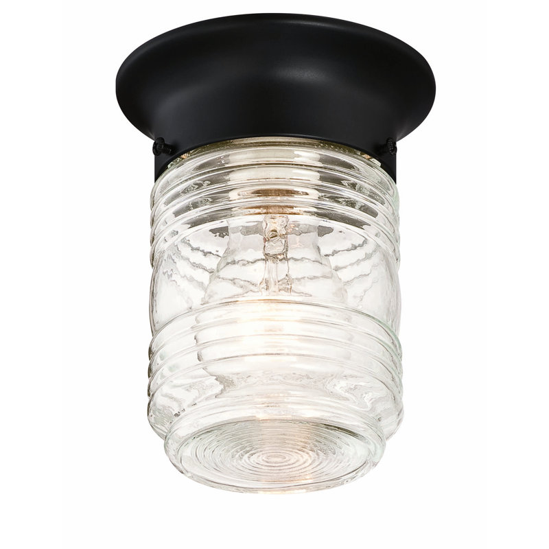 Plafonnier encastré d'extérieur 1 lumière Galen, Noir mat