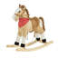 Chevaux à bascule et animaux 11,8 x 4,3 x 11 avec structure en métal en bois de peuplier beige et métal