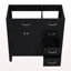 Meuble-lavabo 36 po sans lavabo, base d'armoire seulement, armoire de salle de bain avec tiroirs, structure solide et panneau de fibres à densité moyenne, noir-461699983