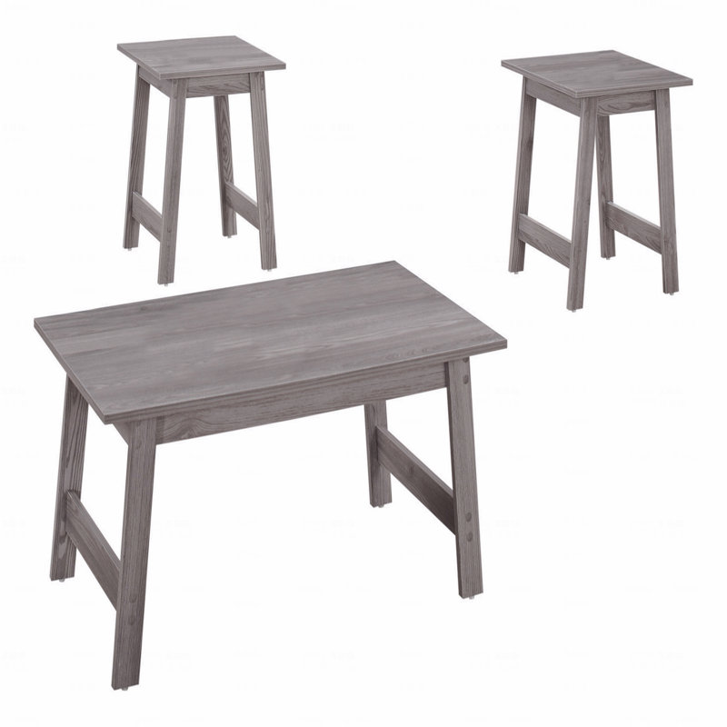Ensemble de table, ensemble 3 pièces, café, bout, côté, accent, stratifié, transitionnel, Gris