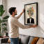 Floral Head Portrait Surrealism - Framed Print-1854739573-1854739575