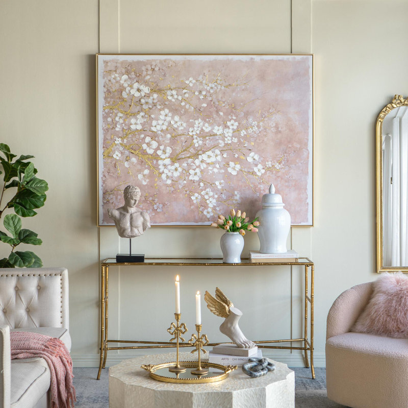 Art sur toile de cerisier en fleurs peint à la main