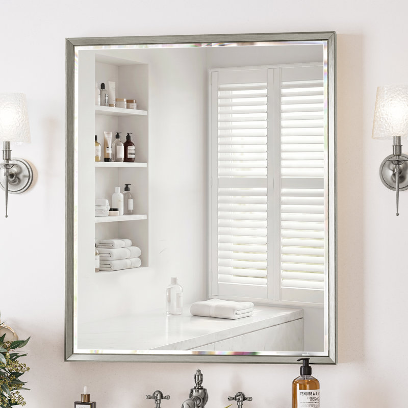 Miroir de salle de bain, 30''×36'', Nickel brossé
