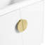 Lavabo de salle de bain mural, 24 po. Pour petites salles de bain, blanc brillant. Style moderne avec armoires à porte à fermeture en douceur. Bassin en céramique, exquis. Poignées en métal. Fabrication en contreplaqué, -. Assemblage-1411653126-1411653120