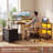 Reversible LED Brown L-Shaped Desk with Storage and Power Outlet-999217585