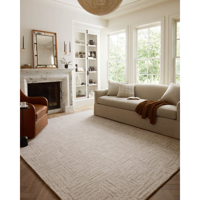 Polly Smoke and Sand Hand-Tufted Wool Area Rug 7'-9" x 9'-9"