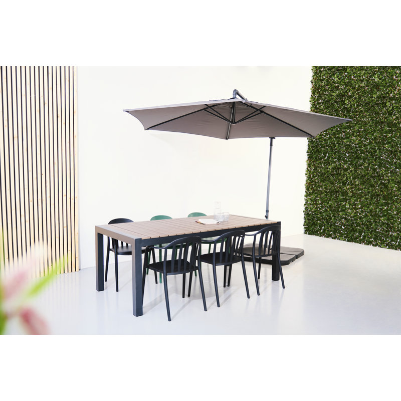 Mansell 6 - Person Patio Dining Set with Extendable Rectangular Table, Brown