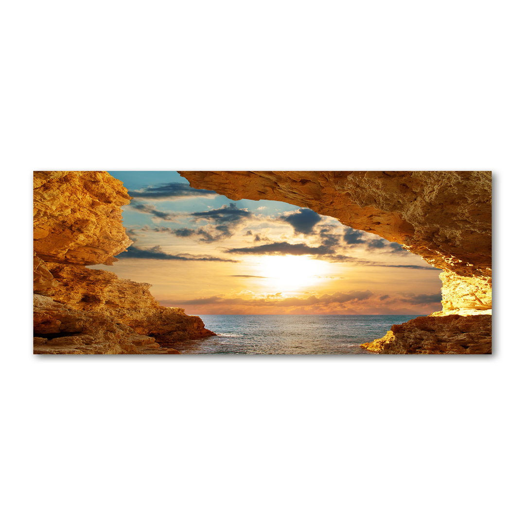 Leinwanddruck - Wandkunst - Drucke auf Leinwand - 125X50 Bild Bildthema: Grotte am Meer