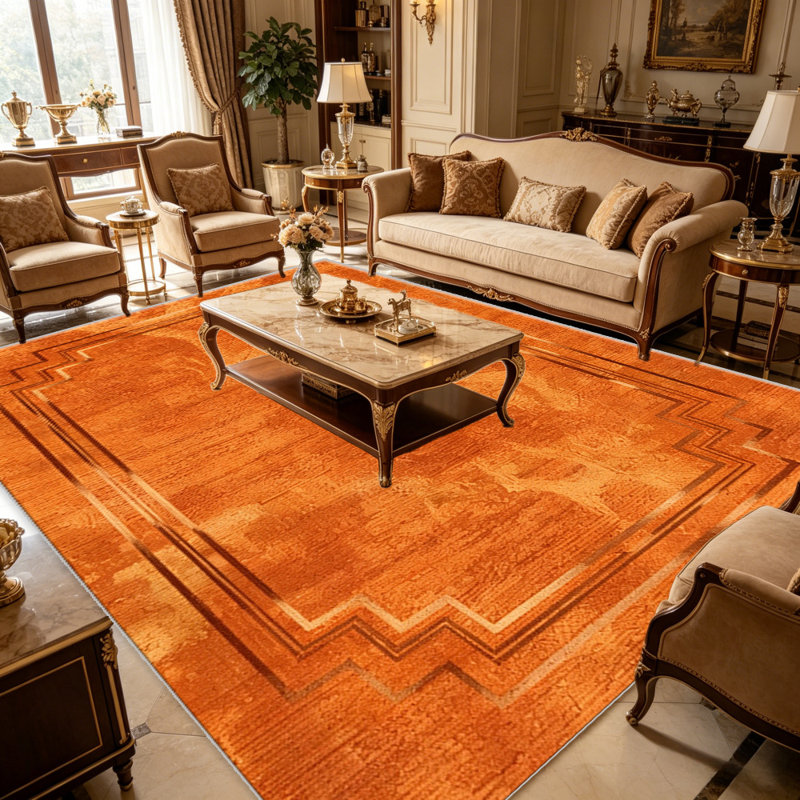 Orange Art carpet-easy to clean, machine-washable, soft and comfortable; suitable for door mats, kitchens, living rooms, bedrooms, corridors, and laundry areas. Easy to clean, durable carpet for home decoration.