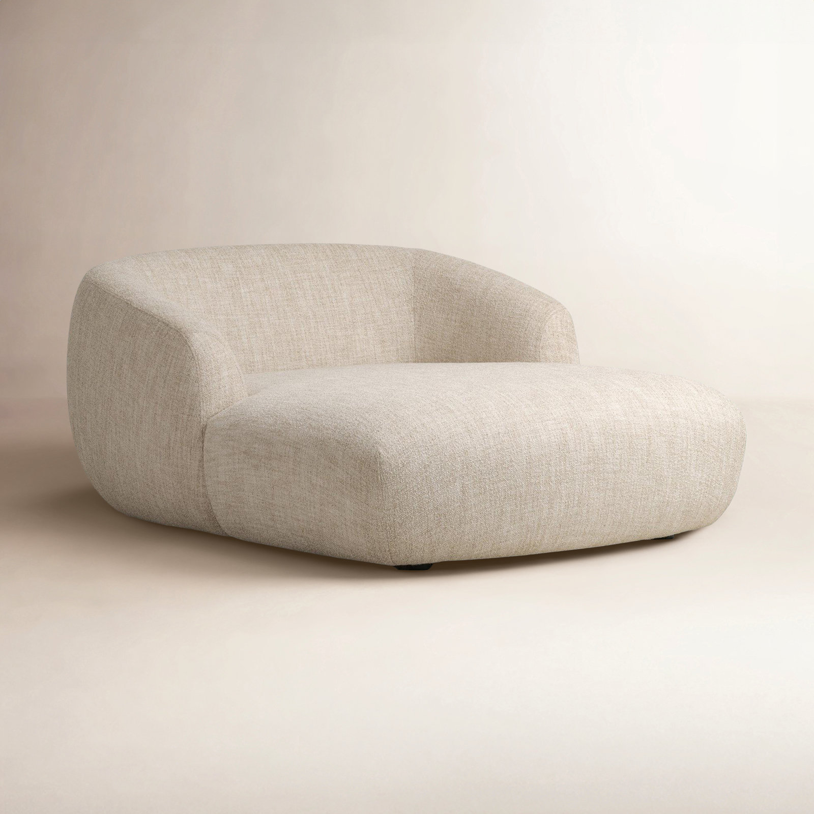 Upholstered Chaise Lounge, Yuma Cream 96% Polyester/4% Acrylic