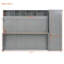  Lit escamotable double pleine grandeur avec placard, tablettes de rangement et tiroirs, gris