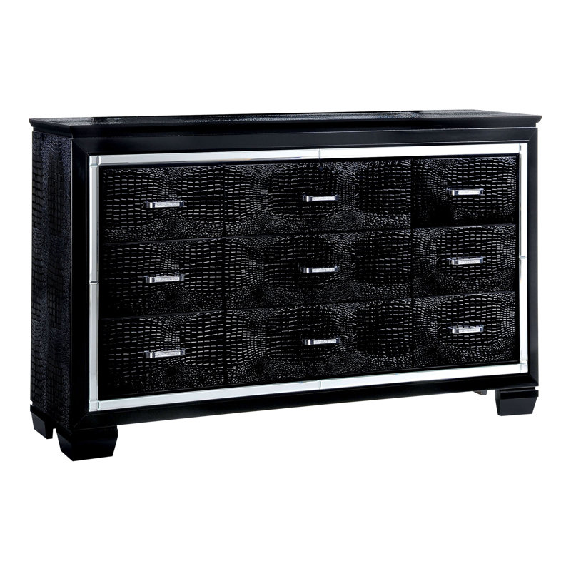 Aghanliss 9 Drawer 66'' W Dresser, Black