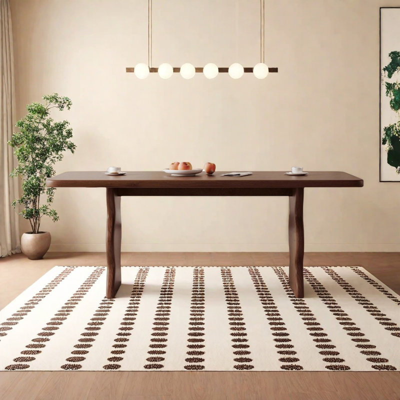 Table de salle à manger rétro en bois de noyer de style français, H 29,5 po x L 55,1 po x l 31,5 po