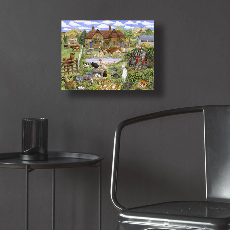 Art mural en verre Epic Art «Alphabet Farmyard» par Gale Pitt, 16 po x 12 po, H 12 po x l 16 po