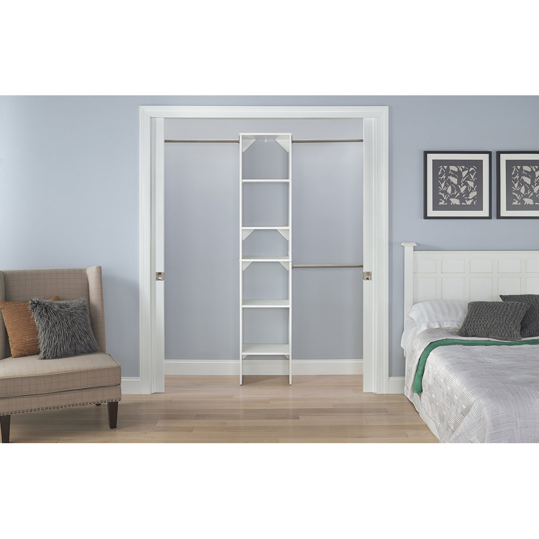 SuiteSymphony Wardrobe Starter Kit With Clothes Rails and Shelving fits Closets up to 274cm wide