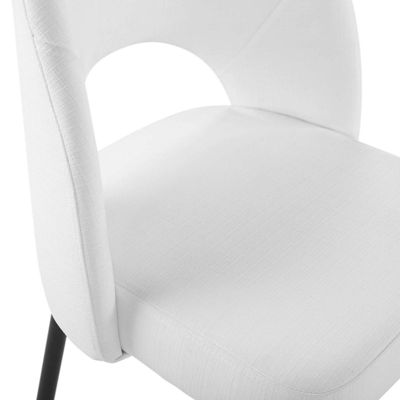 Modway Rouse Upholstered Fabric Dining Side Chair, White, 2