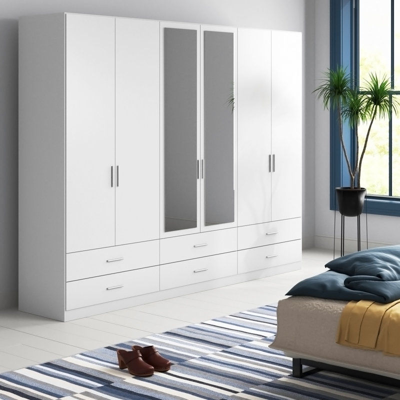 Bearfield 6 Door Manufactured Wood Wardrobe