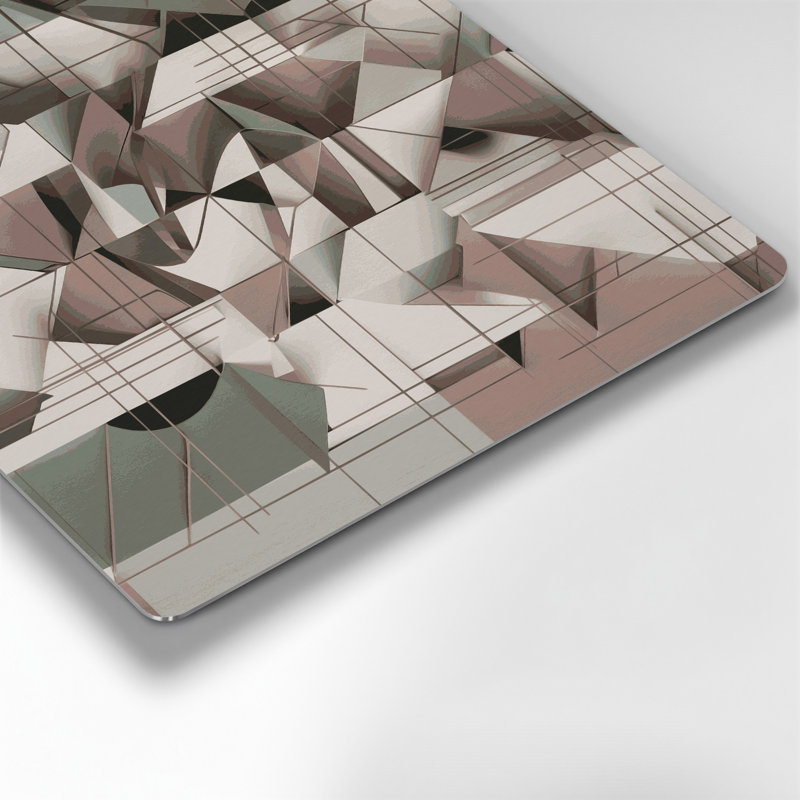 «Geometric Abstraction 86», art mural en métal gris, H 16 po x l 16 po