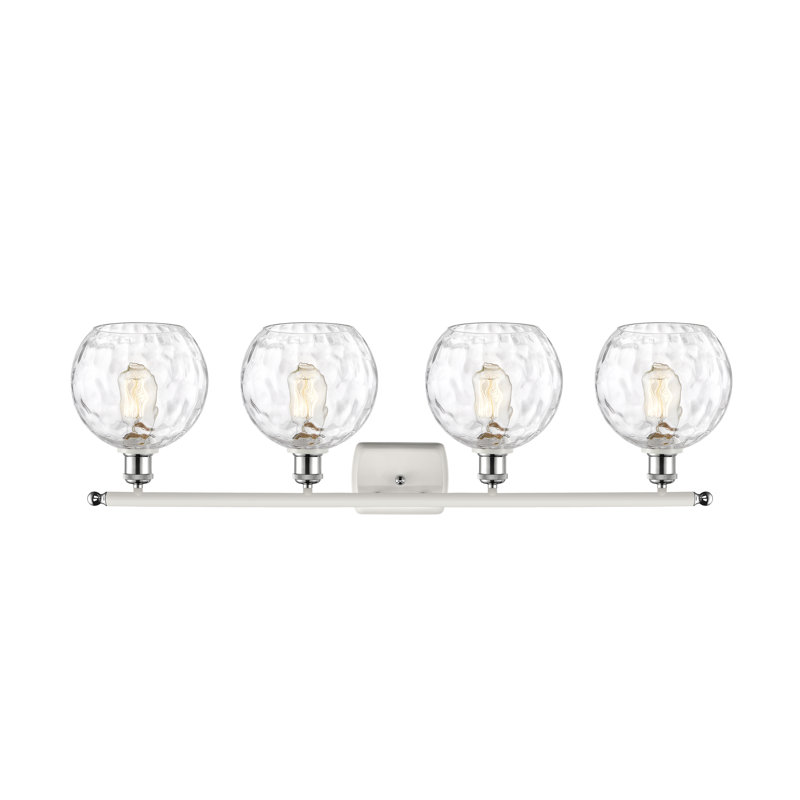 Éclairage pour salle de bain 4 lumières Cindi, Ampoule non incluse, Chrome poli blanc