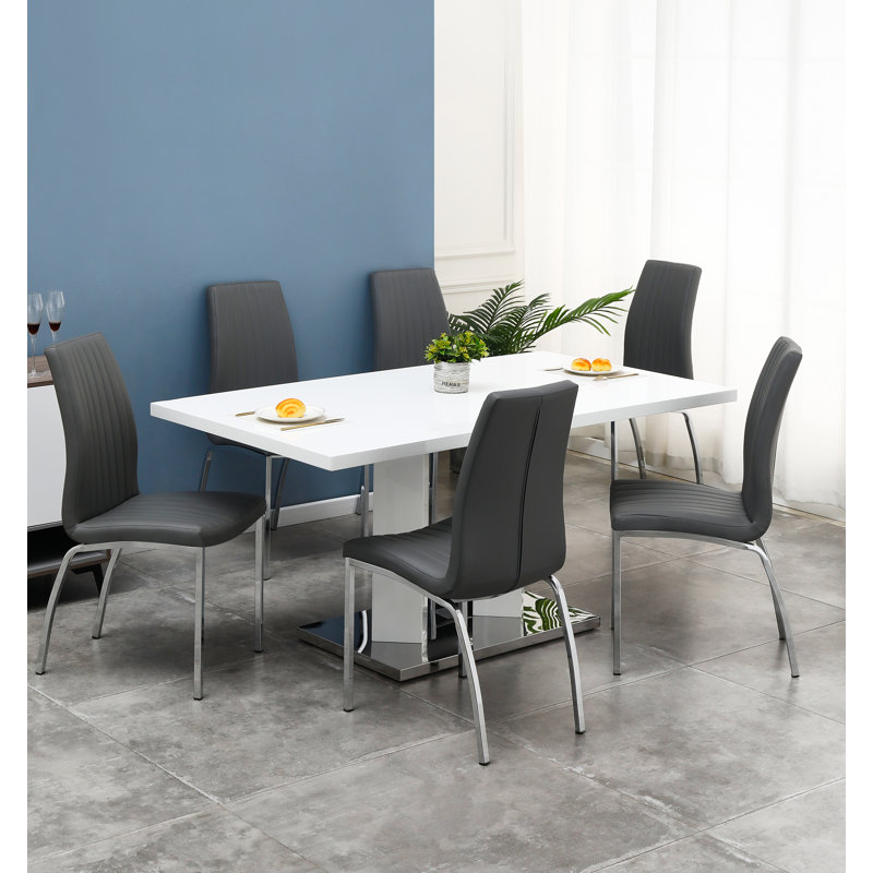 Camerton 6 - Person Dining Set, White, Grey