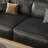 Black Genuine Leather Modular Sofa cushion couch-444201825-444201826-444201838