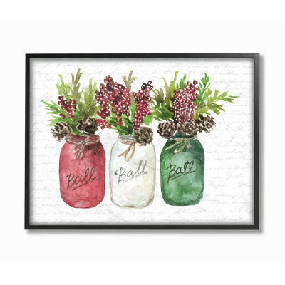 " Mason Jar Christmas Foliage "