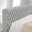 Lit de jour simple en tissu écossais gris foncé, lit escamotable pour un décor polyvalent gris, rembourré moderne Home Living-1798211905
