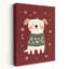 Cute Puppy Snowflake Sweater Abstract Contemporary Dog Winter Landscape Wall Art Print 1 Piece Wrapped Canvas Wall Art-1894720532