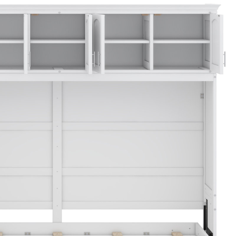 Lit escamotable mural avec armoires Murphy, blanc
