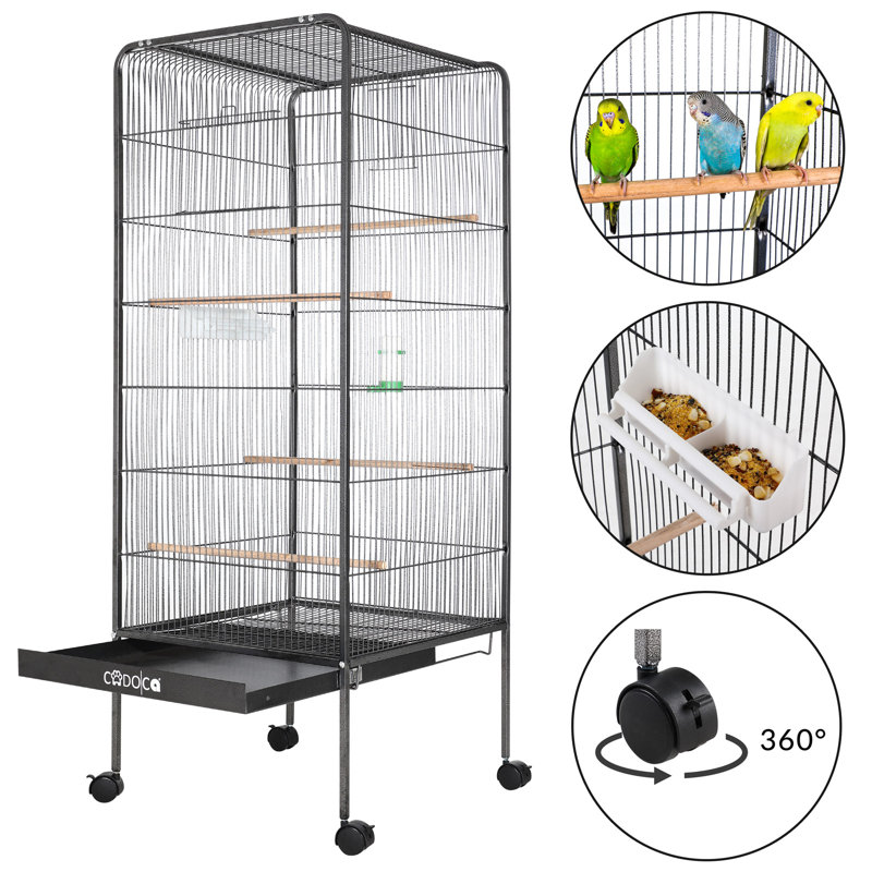 Chilton 146cm Aluminum Flat Top Flight Cage with Wheels
