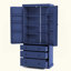 Armoire de cuisine Farmhouse, armoire de rangement haute autoportante avec 3 tablettes réglables, 8 tablettes de porte, 3 tiroirs pour la cuisine, la salle à manger-927730462