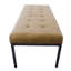 Banc Alp, structure en métal noir ouvert, similicuir touffeté brun 54 po