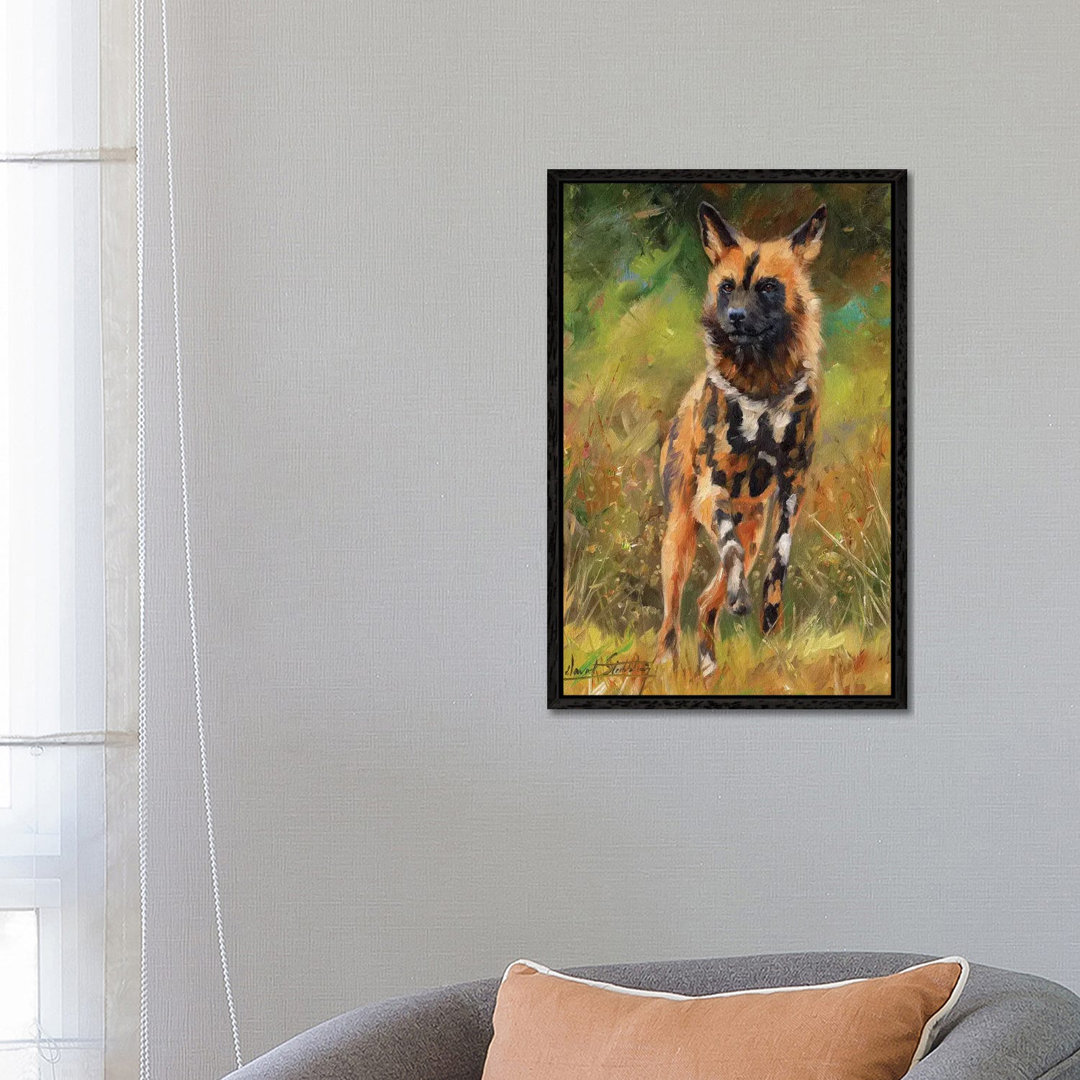 Afrikanischer Wildhund von David Stribbling - Galerie-verpackte Leinwand Giclée