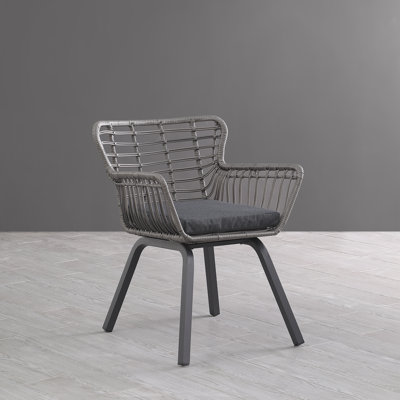 Basden Metal Outdoor Dining Chair with Cushion (Set of 4)