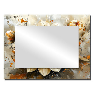 Abstrait orange Dahlia lueur II - art mural miroir floral - imprimé sur métal