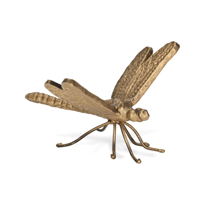 Verdor Golden Dragonfly Cast Iron Decor