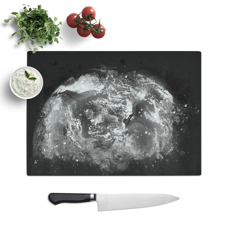 Tempered Glass Amazing Image of Earth Art Paint Splash Chopping Board, 20 cm x 28.5 cm