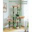 Arbre à chat 59 po Cactus, grand arbre à chat pour chats d'intérieur, tour à chat pour grands chats, tour à chat multi-niveaux, condo pour chat avec grand hamac, poteau à griffes et 2 perchoirs-1516708101