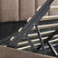 Lit coffre relevable capitonné, taupe, Queen-654618106-689733165
