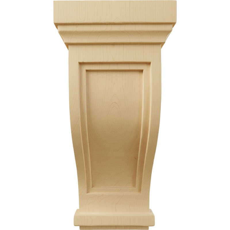 14" Alder Wood Traditional Recessed Corbel