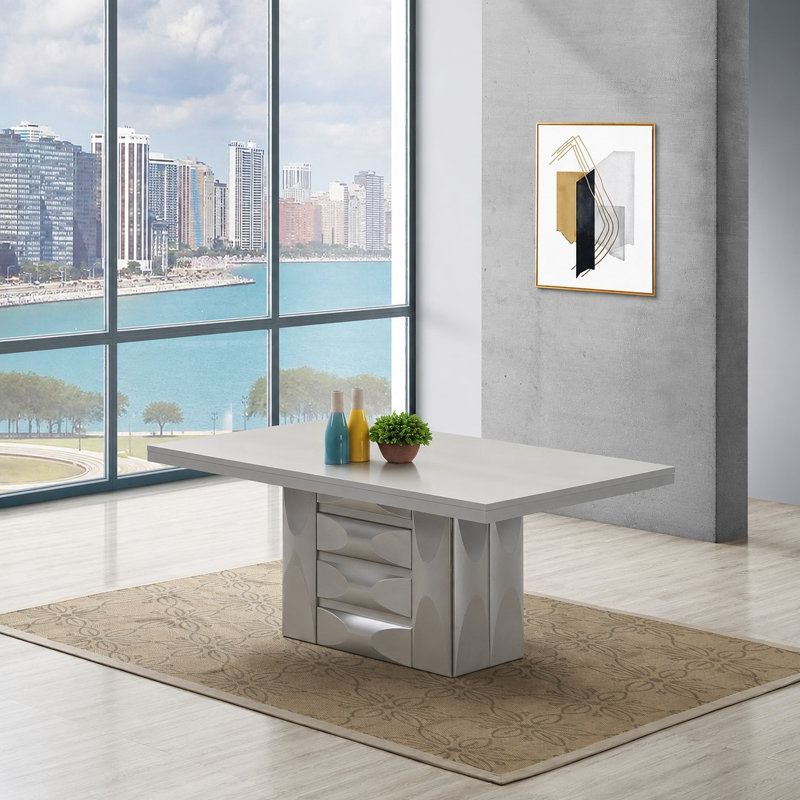 Raciel 71" Rectangular Pedestal Wood Dining Room Table