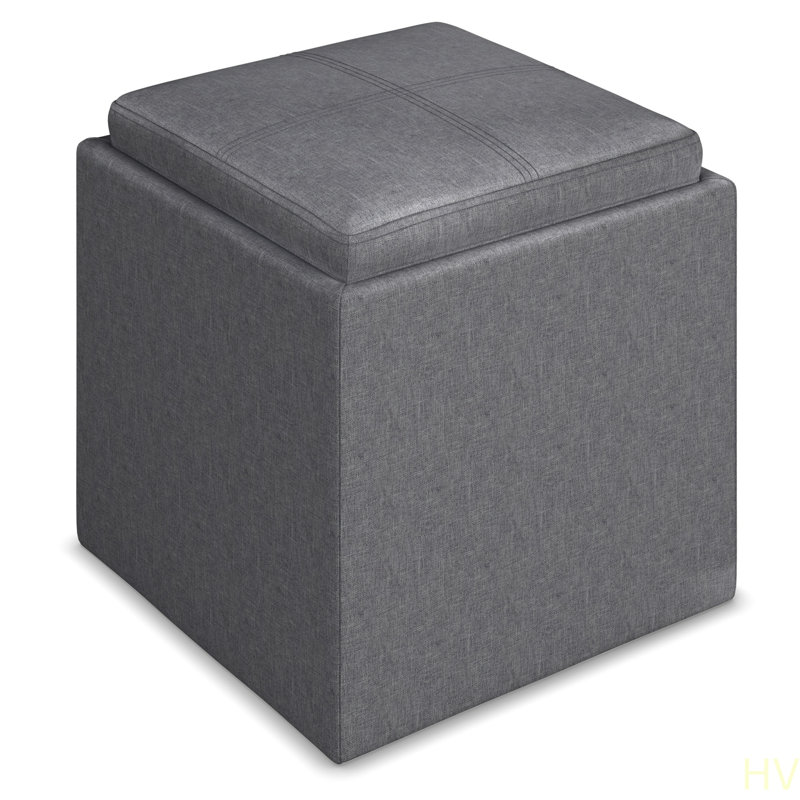 Rockwood - Repose-pieds cubique avec rangement, Gris