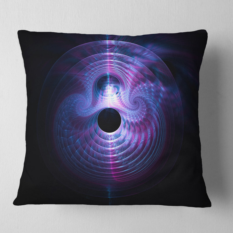 Magical Lights - Coussin imprimé abstrait, 18 po x 18 po, Bleu vif, Coussin décoratif