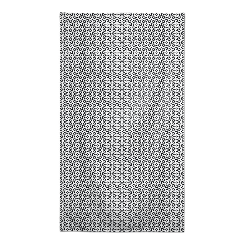 Tile Pattern Navy 3 Tablecloth, Black