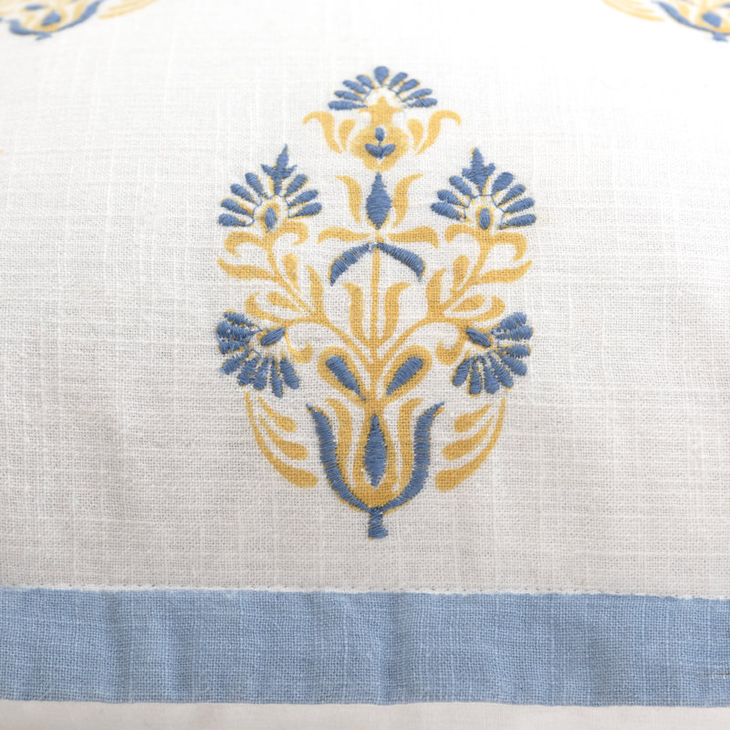 Embroidered Cotton Throw Pillow