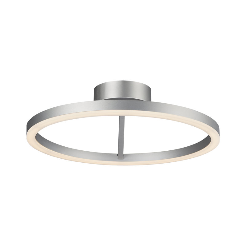 Zuben 20" Satin Nickel Modern LED Drum Ceiling Light